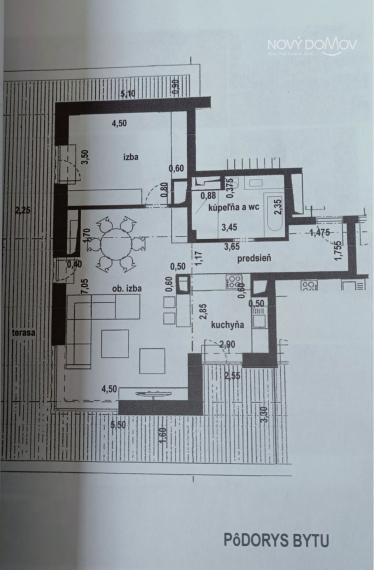 Veľkometrážny 2i byt (124 m²) v projekte WEST – Galanta