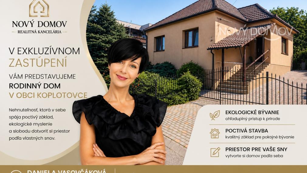 IHNEĎ OBÝVATEĽNÝ | Rodinný dom s garážou a záhradou – Koplotovce