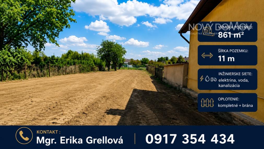 PRIPRAVENÝ STAVEBNÝ POZEMOK V OBCI KOŠÚTY – 861 m²