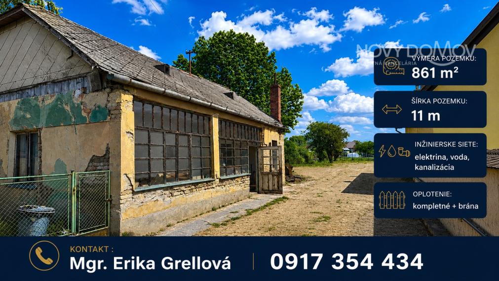 PRIPRAVENÝ STAVEBNÝ POZEMOK V OBCI KOŠÚTY – 861 m²