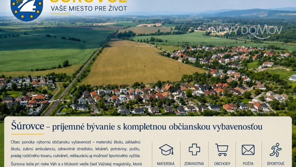 ŠÚROVCE – 5-izbový rodinný dom, pozemok 834 m²