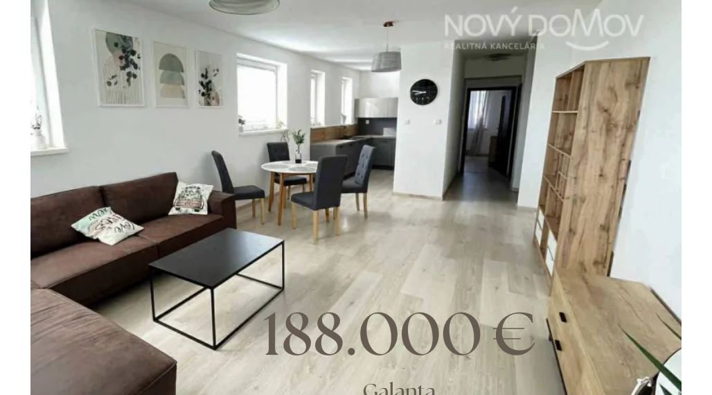 P R E D A J  :   87,7 m² , zariadený, nízke náklady