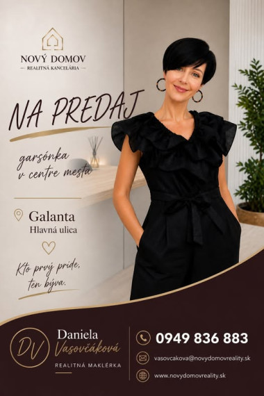 Garsónka na PREDAJ - Galanta, Hlavná ulica