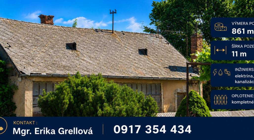 PRIPRAVENÝ STAVEBNÝ POZEMOK V OBCI KOŠÚTY – 861 m²