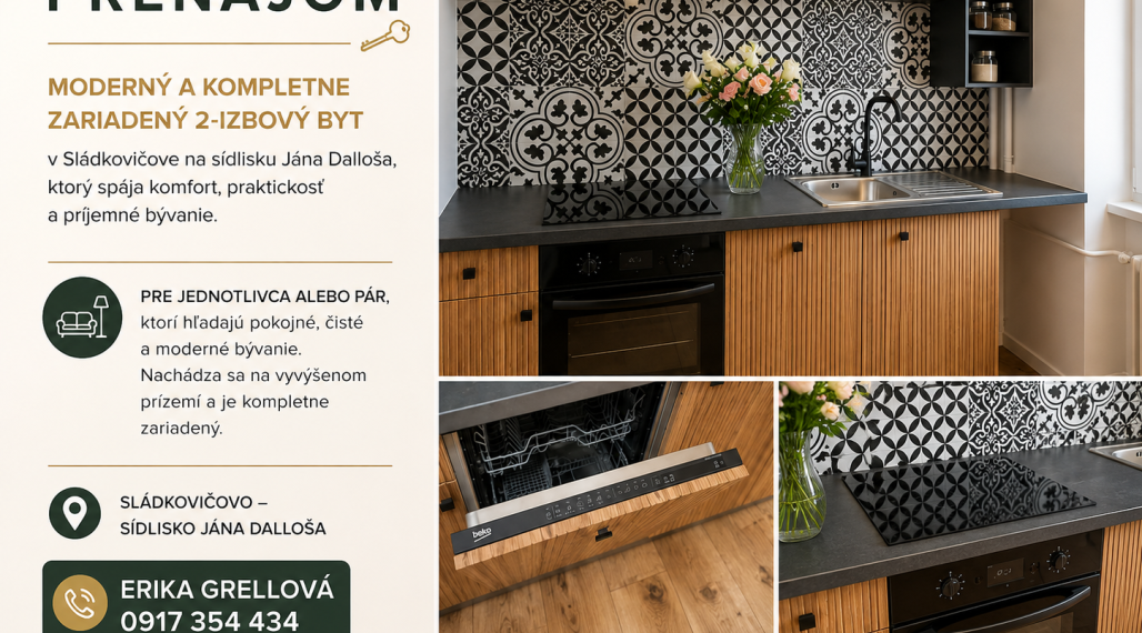 PRENÁJOM - 2 izbový byt Sládkovičovo