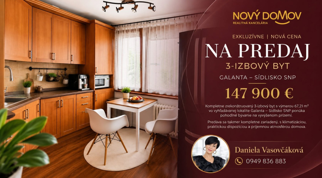 PREDAJ - zariadený klimatizovaný 3 izbový byt