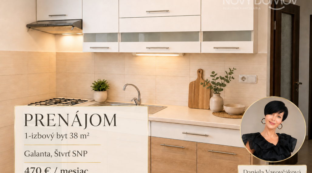 PRENÁJOM | 1-izbový byt 38 m² – Galanta, Štvrť SNP