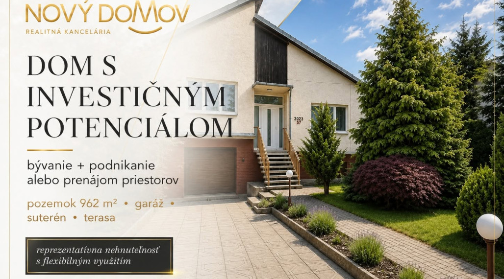 INVESTIČNÁ PRÍLEŽITOSŤ | RD s potenciálom podnikania – Sereď