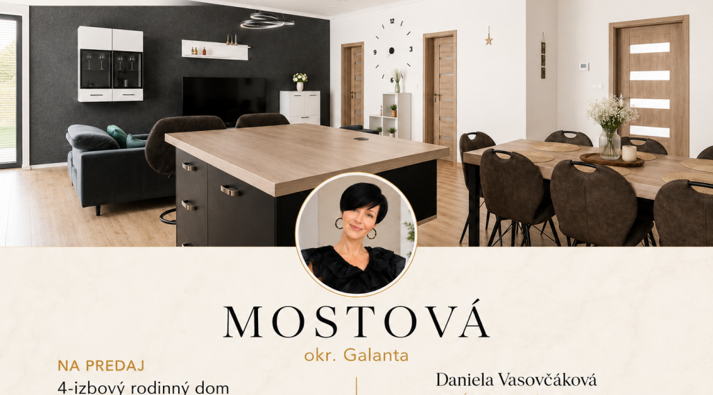 MOSTOVÁ, okr. GALANTA - 4 izbový RD s dvojgarážou