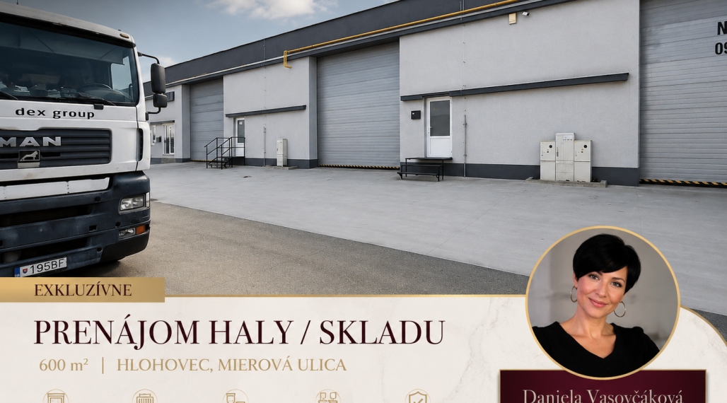 HLOHOVEC – prenájom haly/skladu 600 m², Mierová ulica