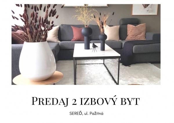 EXKLUZÍVNE U NÁS VÁM ponúkame 2 izbový byt, SEREĎ, ul. Pažitná