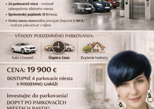 P R E D AJ - podzemné parkovacie státie