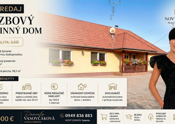 Dom s bazénom, jazierkom a nákladmi len 103€  - obec GÁŇ