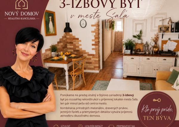Príjemný 3-izbový byt s balkónom a vlastným štýlom