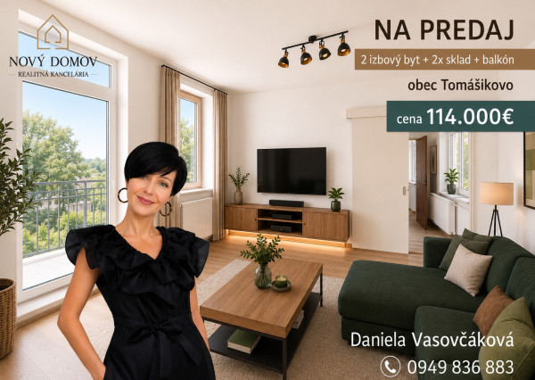 2-izbový byt | Samostatný vstup, 2 sklady, Tomášikovo