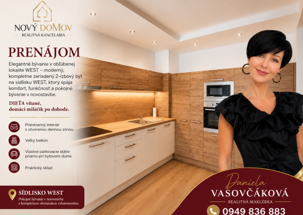 Bývanie WEST | 2 izby, balkón a vlastné parkovanie