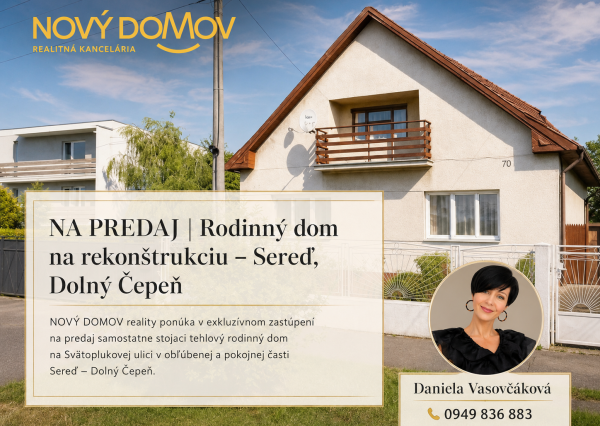 NA PREDAJ | Rodinný dom na rekonštrukciu – Sereď, Dolný Čepeň