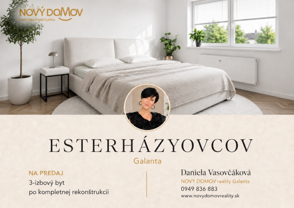 Štýlový 3-izbový byt po kompletnej rekonštrukcii – Galanta