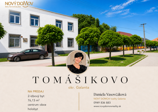 TOMÁŠIKOVO, okr. Galanta - PREDAJ - priestranný 2i. byt
