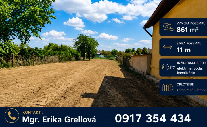 PRIPRAVENÝ STAVEBNÝ POZEMOK V OBCI KOŠÚTY – 861 m² - fotografia 1