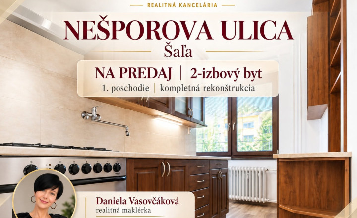 2-IZBOVÝ BYT | ŠAĽA | NÍZKE NÁKLADY | REKONŠTRUKCIA