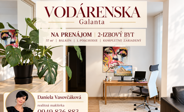 PRENÁJOM - zariadený, voľný ihneď