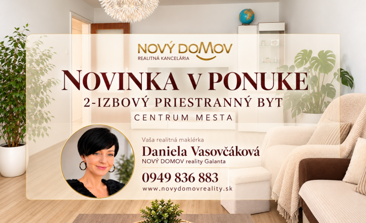 ***REZERVOVANÝ*** 60,41 m² | 2× KOMORA | 4. POSCHODIE