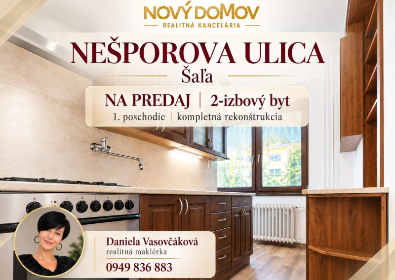 2-IZBOVÝ BYT | ŠAĽA | NÍZKE NÁKLADY | REKONŠTRUKCIA
